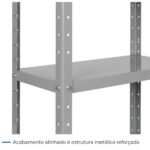 Estante de Aço 1,98x0,92x0,30 m com 6 Prateleiras Reguláveis 50Kg