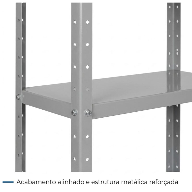 Móveis de Aço para Escritório Estante de Aço 1,98x0,92x0,30m com 6 Prateleiras Reguláveis 20kg