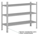 Móveis de Aço para Escritório Estante de Aço 1,98x0,92x0,40m com 6 Prateleiras Reguláveis 20kg