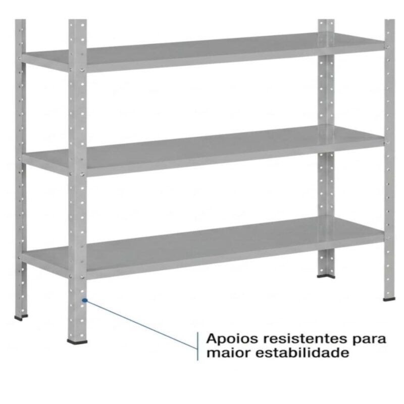 Móveis de Aço para Escritório Estante de Aço 1,98x0,92x0,40m com 6 Prateleiras Reguláveis 20kg