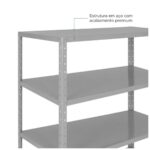 Móveis de Aço para Escritório Estante de Aço 1,98x0,92x0,59m com 6 Prateleiras Reguláveis 50kg