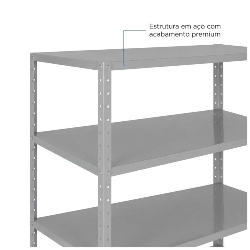 Móveis de Aço para Escritório Estante de Aço 1,98x0,92x0,59m com 6 Prateleiras Reguláveis 50kg