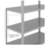 Móveis de Aço para Escritório Estante de Aço 1,98x0,92x0,59m com 6 Prateleiras Reguláveis 50kg
