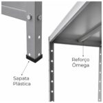 Móveis de Aço para Escritório Estante de Aço 1,98x0,92x0,59m com 6 Prateleiras Reguláveis 50kg