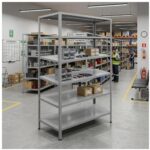 Móveis de Aço para Escritório Estante de Aço 1,98x0,92x0,59m com 6 Prateleiras Reguláveis 50kg
