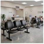 Longarina Estofada de 3 Lugares com Braços