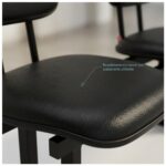 Longarina Estofada de 2 Lugares Preta para Recepção 1,00m