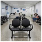 Longarina Estofada 2 Lugares com Braços para Recepção