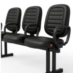 Longarina Estofada 3 Lugares para Recepção