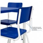 Conjunto Escolar Coletivo 6 a 10 anos com Mesa Quadrada e 4 Lugares