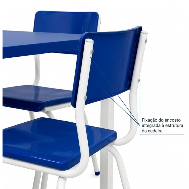 Conjunto Escolar Coletivo 6 a 10 anos com Mesa Quadrada e 4 Lugares