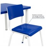 Conjunto Escolar Coletivo 6 a 10 anos com Mesa Quadrada e 4 Lugares