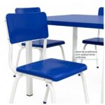 Conjunto Escolar Coletivo 6 a 10 anos com Mesa Quadrada e 4 Lugares