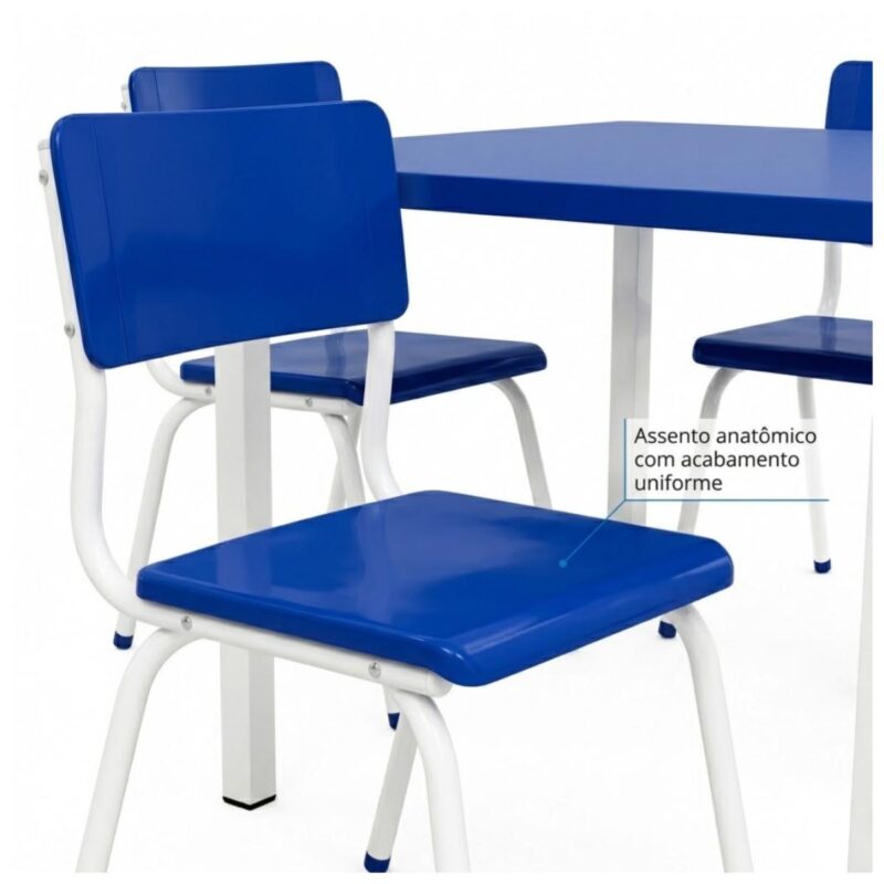 Conjunto Escolar Coletivo 6 a 10 anos com Mesa Quadrada e 4 Lugares