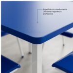 Conjunto Escolar Coletivo 6 a 10 anos com Mesa Quadrada e 4 Lugares