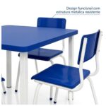 Conjunto Escolar Coletivo 6 a 10 anos com Mesa Quadrada e 4 Lugares