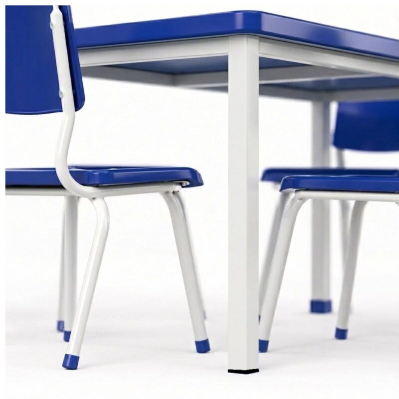 Conjunto Escolar Coletivo 6 a 10 anos com Mesa Quadrada e 4 Lugares