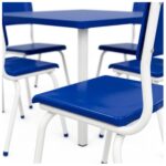 Conjunto Escolar Coletivo 6 a 10 anos com Mesa Quadrada e 4 Lugares