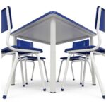 Conjunto Escolar Coletivo 6 a 10 anos com Mesa Quadrada e 4 Lugares