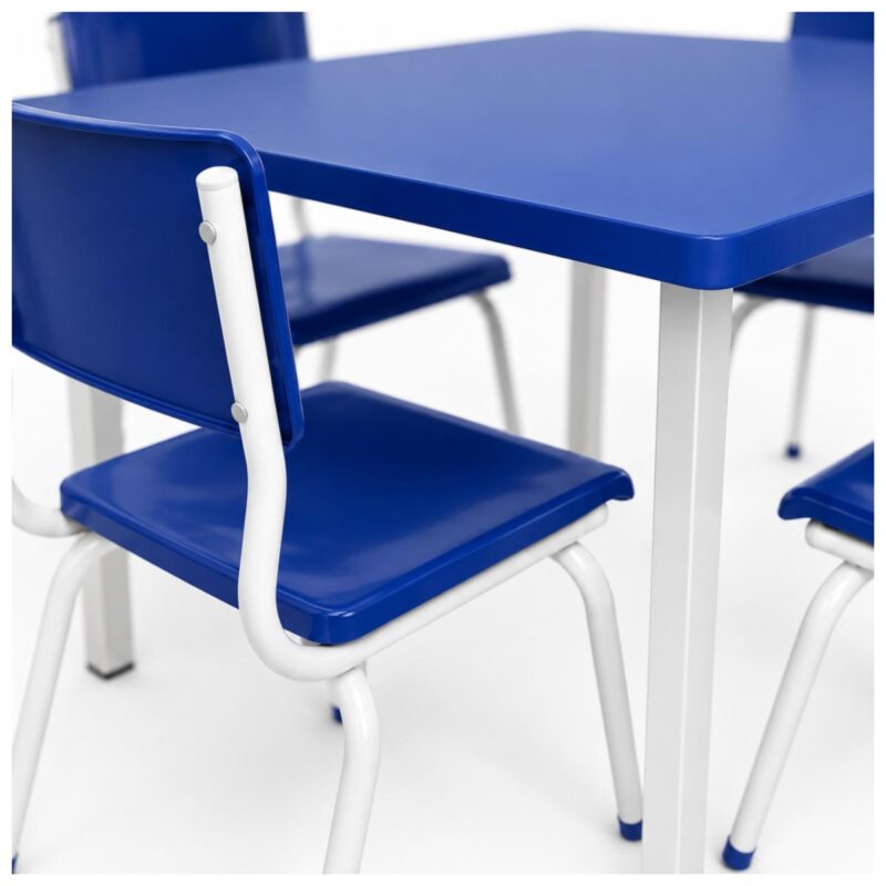 Conjunto Escolar Coletivo 6 a 10 anos com Mesa Quadrada e 4 Lugares