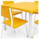 Conjunto Escolar Coletivo 6 a 10 anos com Mesa Quadrada e 4 Lugares