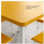 Conjunto Escolar Coletivo 6 a 10 anos com Mesa Quadrada e 4 Lugares