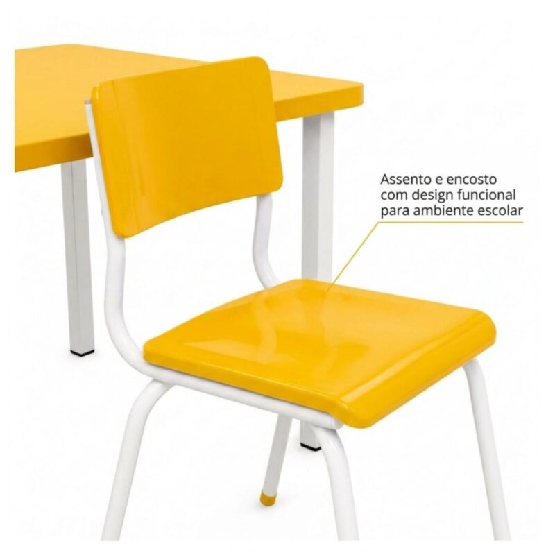 Conjunto Escolar Coletivo 6 a 10 anos com Mesa Quadrada e 4 Lugares