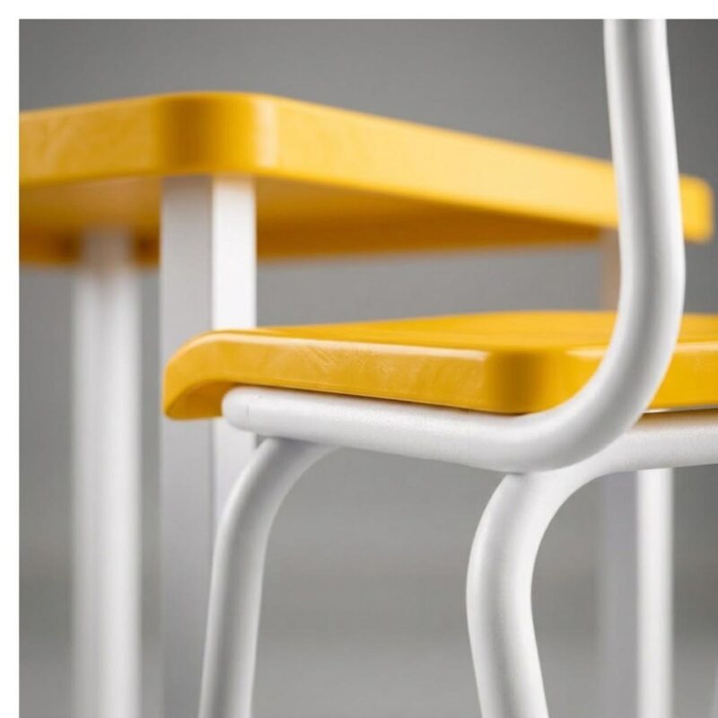 Conjunto Escolar Coletivo 6 a 10 anos com Mesa Quadrada e 4 Lugares