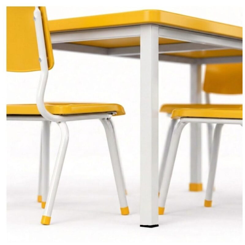 Conjunto Escolar Coletivo 6 a 10 anos com Mesa Quadrada e 4 Lugares
