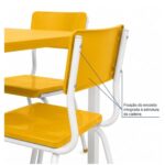 Conjunto Escolar Coletivo 6 a 10 anos com Mesa Quadrada e 4 Lugares