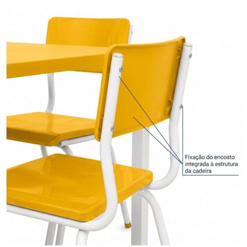 Conjunto Escolar Coletivo 6 a 10 anos com Mesa Quadrada e 4 Lugares