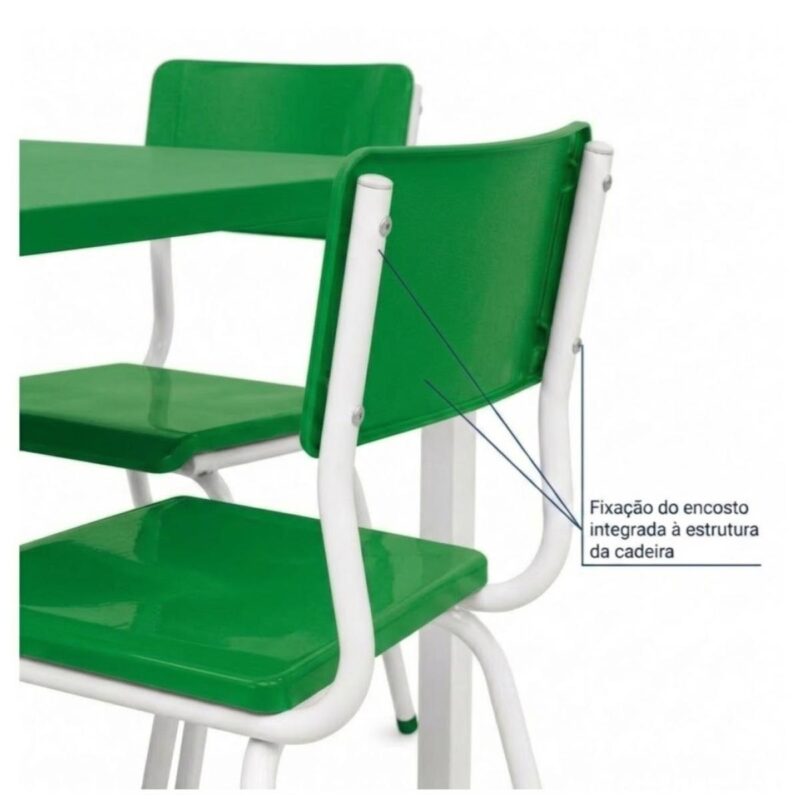 Conjunto Escolar Coletivo 6 a 10 anos com Mesa Quadrada e 4 Lugares