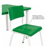 Conjunto Escolar Coletivo 6 a 10 anos com Mesa Quadrada e 4 Lugares