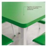 Conjunto Escolar Coletivo 6 a 10 anos com Mesa Quadrada e 4 Lugares