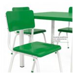 Conjunto Escolar Coletivo 6 a 10 anos com Mesa Quadrada e 4 Lugares