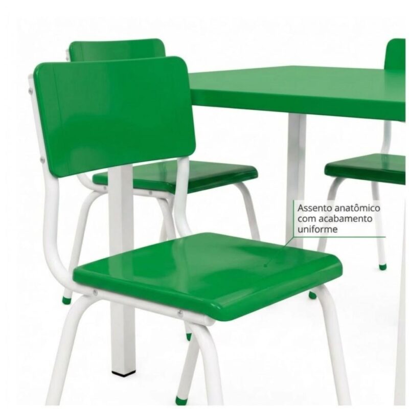 Conjunto Escolar Coletivo 6 a 10 anos com Mesa Quadrada e 4 Lugares