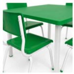 Conjunto Escolar Coletivo 6 a 10 anos com Mesa Quadrada e 4 Lugares
