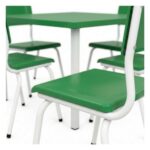 Conjunto Escolar Coletivo 6 a 10 anos com Mesa Quadrada e 4 Lugares