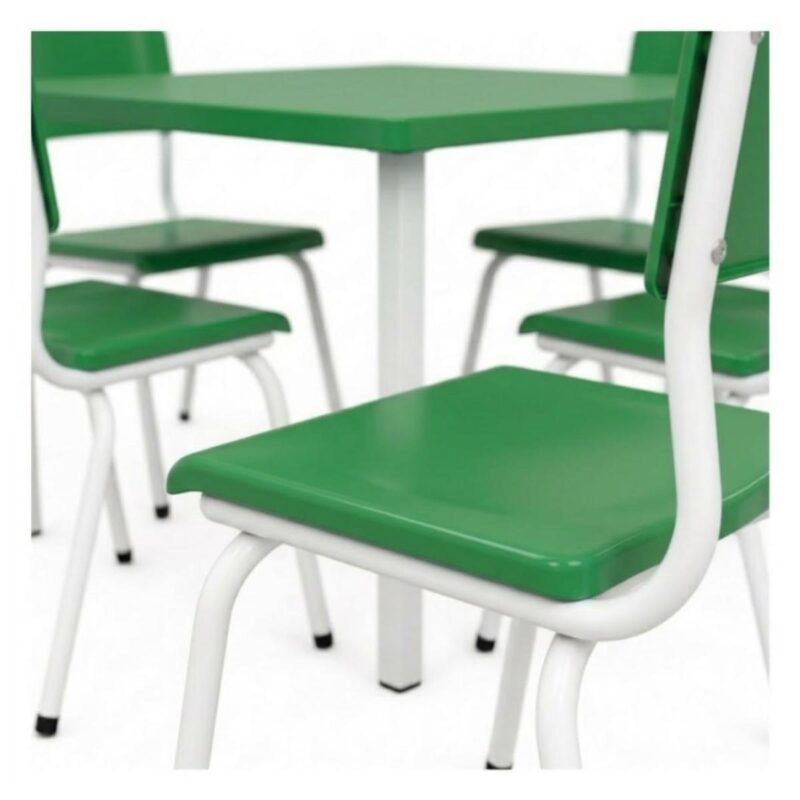Conjunto Escolar Coletivo 6 a 10 anos com Mesa Quadrada e 4 Lugares