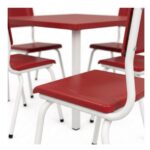 Conjunto Escolar Coletivo 6 a 10 anos com Mesa Quadrada e 4 Lugares