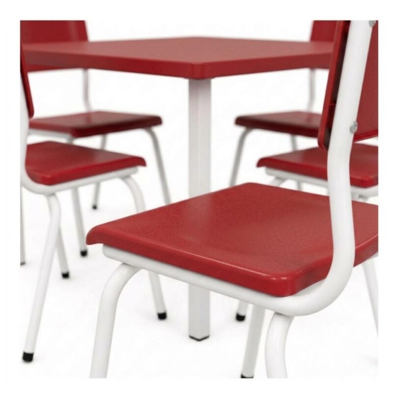 Conjunto Escolar Coletivo 6 a 10 anos com Mesa Quadrada e 4 Lugares