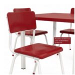 Conjunto Escolar Coletivo 6 a 10 anos com Mesa Quadrada e 4 Lugares