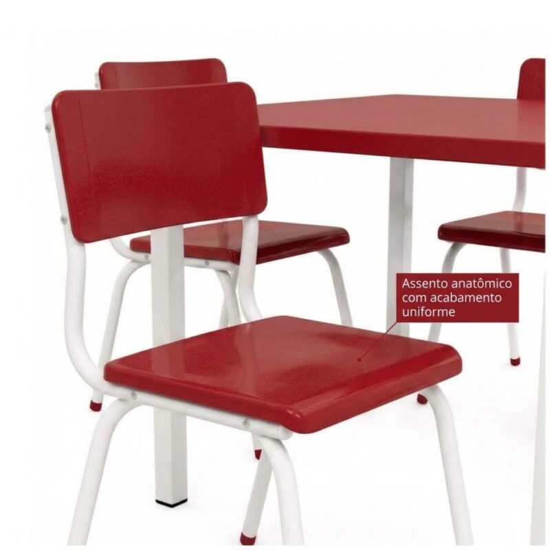 Conjunto Escolar Coletivo 6 a 10 anos com Mesa Quadrada e 4 Lugares