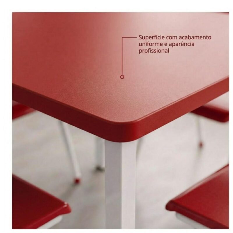 Conjunto Escolar Coletivo 6 a 10 anos com Mesa Quadrada e 4 Lugares