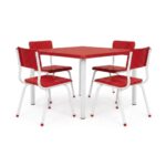 Conjunto Escolar Coletivo 6 a 10 anos com Mesa Quadrada e 4 Lugares