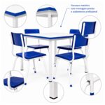 Conjunto Escolar Coletivo 6 a 10 anos com Mesa Quadrada e 4 Lugares