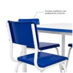 Conjunto Escolar Coletivo 6 a 10 anos com Mesa Quadrada e 4 Lugares