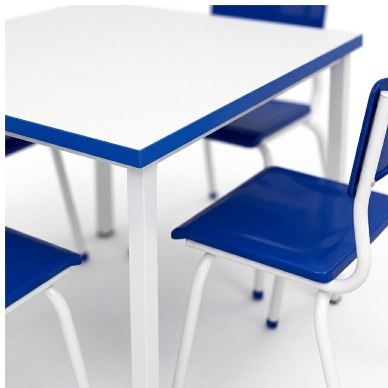 Conjunto Escolar Coletivo 6 a 10 anos com Mesa Quadrada e 4 Lugares