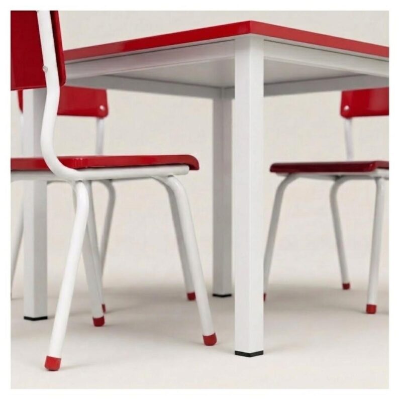 Conjunto Escolar Coletivo 6 a 10 anos com Mesa Quadrada e 4 Lugares