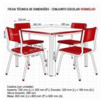 Conjunto Escolar Coletivo Infantil 4 Cadeiras 03 a 06 Anos